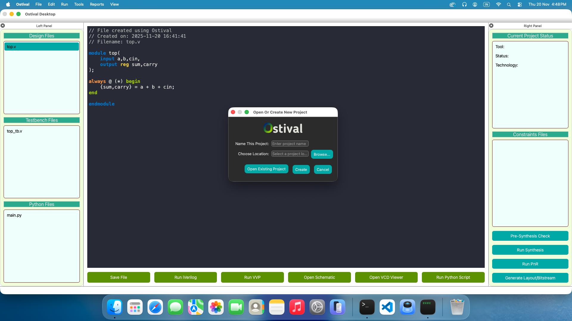 Ostival Desktop GUI Screenshot